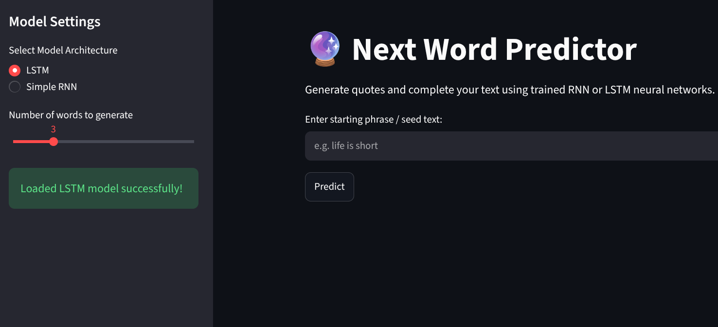 Next Word Predictor